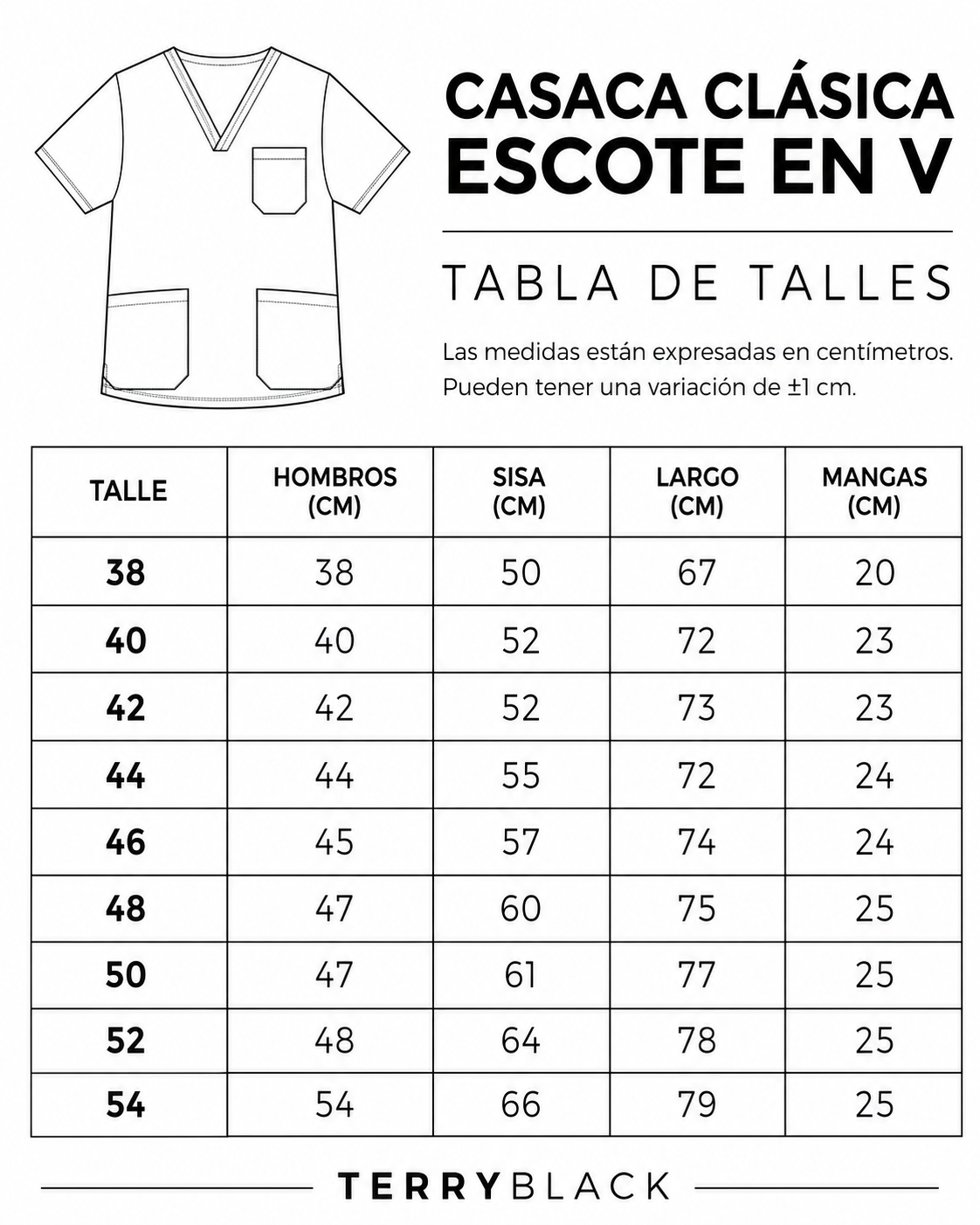 casaca cuello v clásica
